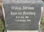 RENSBURG Willem Abraham, Janse van 1881-1944