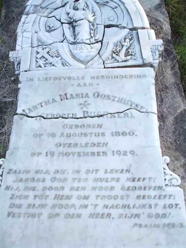 OOSTHUYSEN Martha Maria nee BUCHNER 1860-1929