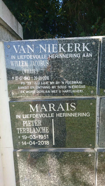 NIEKERK Willem Jacobus, van 1943-2016 :: MARAIS Pieter Terblanche 1951-2018