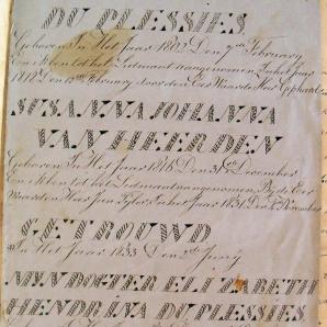 DU PLESSIES Charel Jacob, gebore 1802 en Susanna Johanna VAN HEERDEN, gebore 1816, getroud 1833