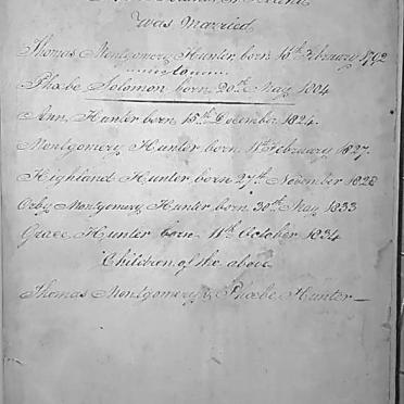 HUNTER Thomas Montgomery, 1792