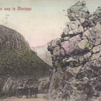 On the way to Montague, postal cancellation 1908 