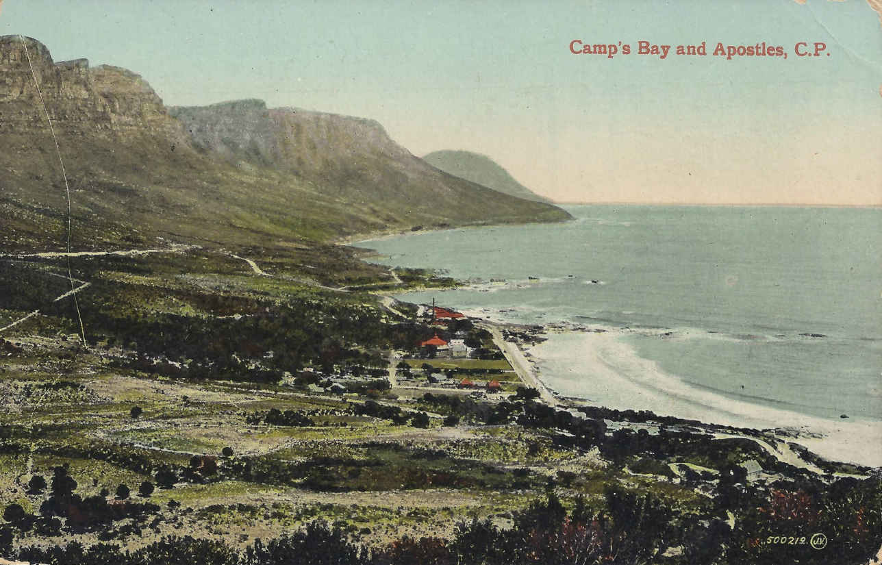 Camps Bay and the Apostles, postal cancellation 1916