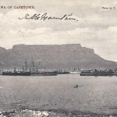 Panorama of Cape Town, postal cancellation 1907