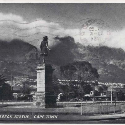Van Riebeeck statue Cape Town, postal cancellation 1954