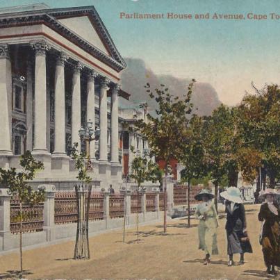 Parliament House and Avenue Cape Town, postal cancellation 1922