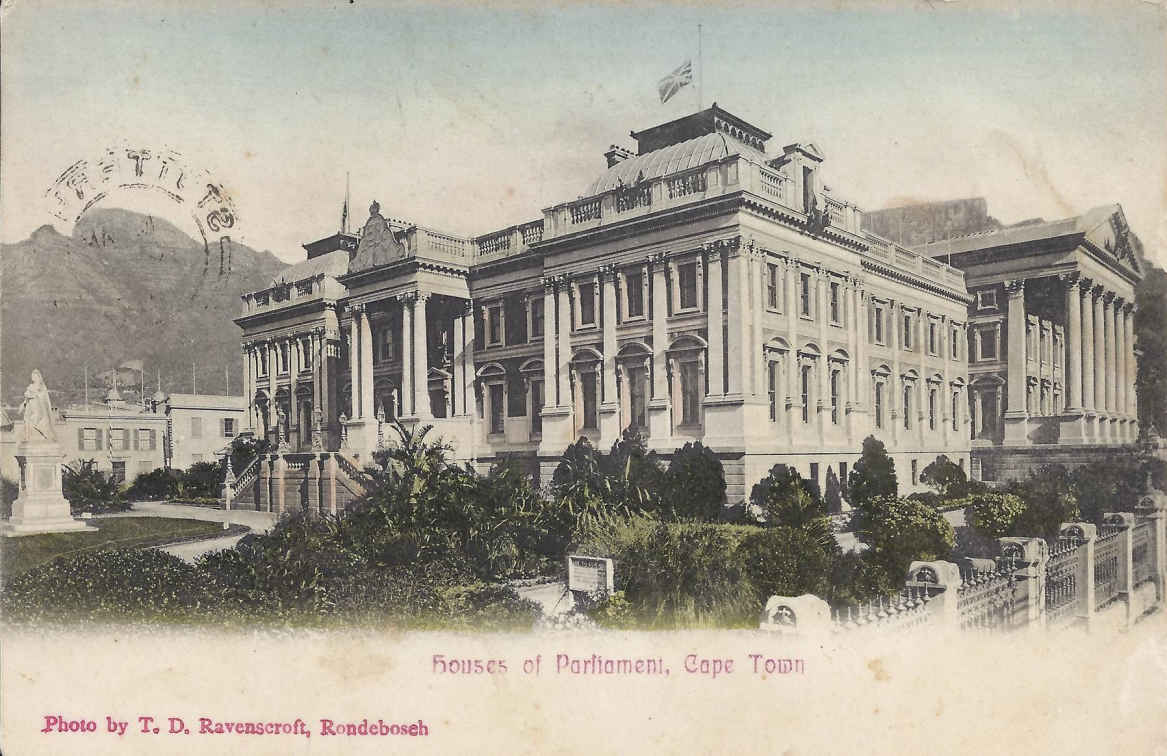 Houses of Parliament, Cape Town, postal cancellation 1906
