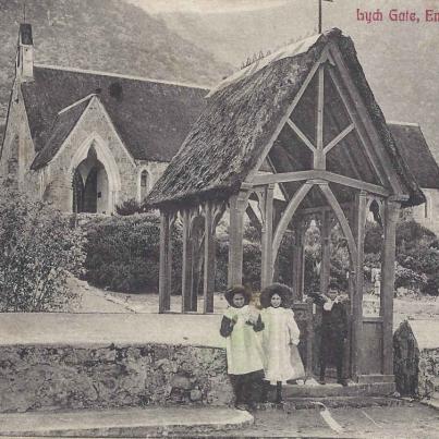 The Lynch Gate, English Church, Kalk Bay postal cancellation 1912