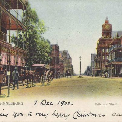 Pritchard Street Johannesburg, postal cancellation 1902