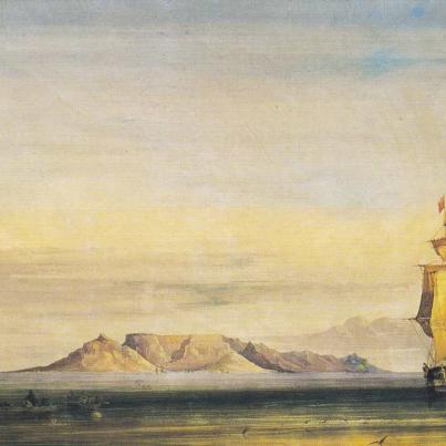Table Bay painted By Thomas William Howler(1812-1869), Greetings Card