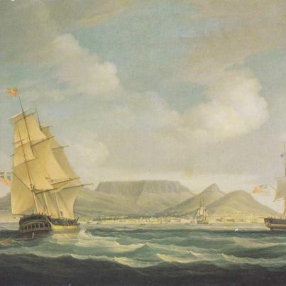 The Culcatta in Table Bay painted by William John Higgins (1781-1845) Greetings Card