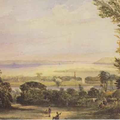 Natal Harbour from Dunn's Hill painted by Thomas William Bowlwer, Greetings Card