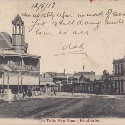 Du Toits Pan Road, Kimberley, postal cancellation 1913