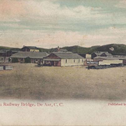 De Aar Cape Colony view from railway bridge postal cancellation 5.10.1905