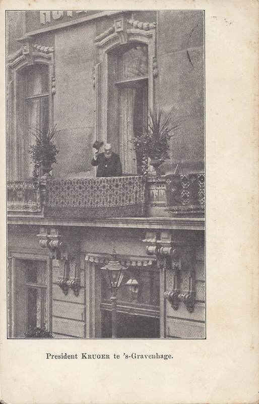 Paul Kruger on balcony at 's-Gravenhage in Holland