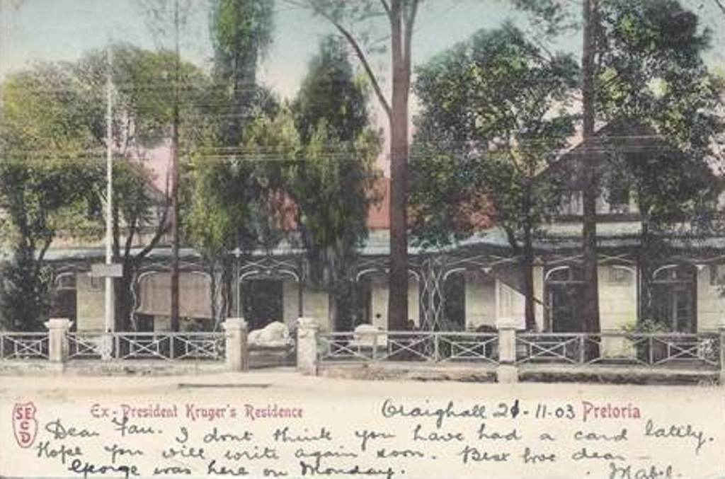President Kruger's Residence Pretoria, postal cancellation 1903
