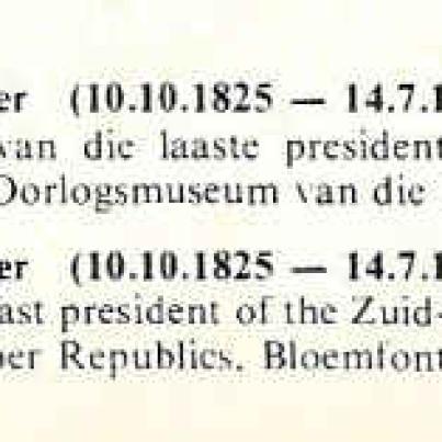 Pres S. J. P. Kruger. Laaste president van die Zuid-Afrikaansche Republiek _2