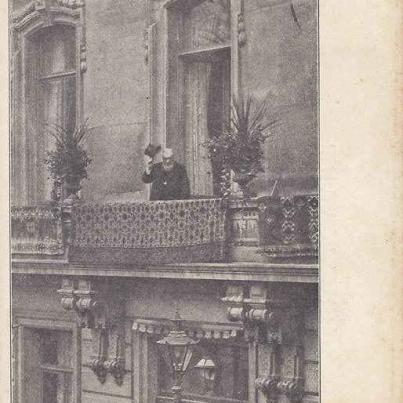 Paul Kruger on balcony at 's-Gravenhage in Holland