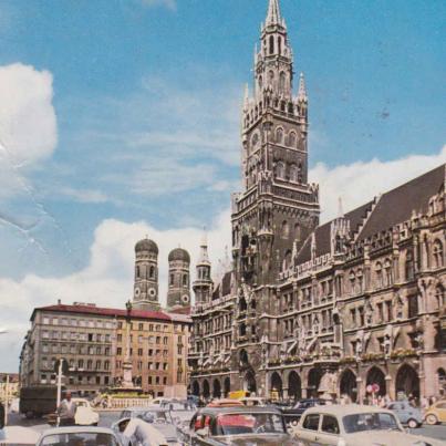 Town Hall with Cathedral, München, Germany