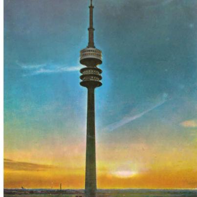 Sunset behind Olympic Tower München