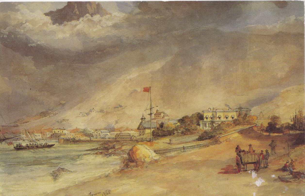 Simon's Town 1865, Painting by Thomas William Bowler (1812-1869), Greetings Card