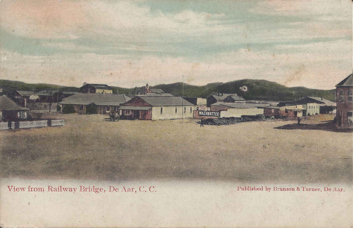 De Aar Cape Colony view from railway bridge postal cancellation 5.10.1905